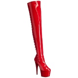 Rojo Charol 18 cm ADORE-3063 Botas de mujer hasta la rodilla