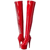 Rojo Charol 18 cm ADORE-3063 Botas de mujer hasta la rodilla