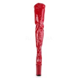 Rojo Charol 23 cm PLEASER INFINITY-4000 Botas Over Knee Plataforma