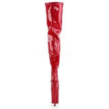 Rojo Charol 23 cm PLEASER INFINITY-4000 Botas Over Knee Plataforma