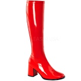 Rojo Charol 7,5 cm GOGO-300 Botas de mujer para Hombres