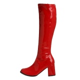 Rojo Charol 7,5 cm GOGO-300 Botas de mujer para Hombres