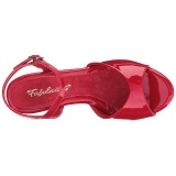 Rojo Charol 8 cm BELLE-309 Sandalias Femininas Planos