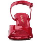 Rojo Charol 8 cm BELLE-309 Tacn Alto para Hombres