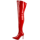 Rojo Charol 9,5 cm LUST-3000 over knee botas altas con tacn