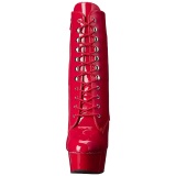 Rojo Lacado 15,5 cm DELIGHT-1020 Plataforma botines altos mujer