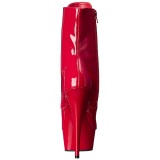 Rojo Lacado 15,5 cm DELIGHT-1020 Plataforma botines altos mujer