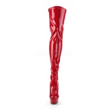 Rojo Lacado 15,5 cm DELIGHT-3063 Botas Altas Plataforma