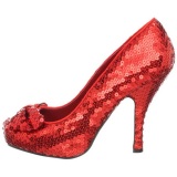 Rojo Lentejuelas 11,5 cm OZ-06 Zapato Saln para Fiesta con Tacn