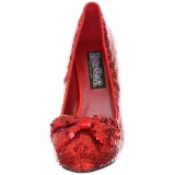 Rojo Lentejuelas 11,5 cm OZ-06 Zapato Saln para Fiesta con Tacn