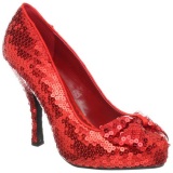 Rojo Lentejuelas 11,5 cm OZ-06 Zapato Saln para Fiesta con Tacn