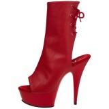 Rojo Mate 15 cm DELIGHT-1018 Plataforma Botines Altos