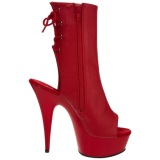 Rojo Mate 15 cm DELIGHT-1018 Plataforma Botines Altos