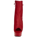 Rojo Mate 15 cm DELIGHT-1018 Plataforma Botines Altos