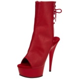 Rojo Mate 15 cm DELIGHT-1018 Plataforma Botines Altos