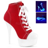 Rojo Neon 15 cm DELIGHT-600SK-02 Zapatos de lona con tacn