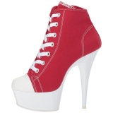 Rojo Neon 15 cm DELIGHT-600SK-02 Zapatos de lona con tacn