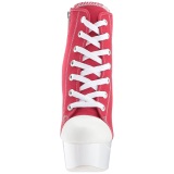 Rojo Neon 15 cm DELIGHT-600SK-02 Zapatos de lona con tacn