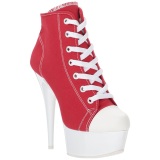 Rojo Neon 15 cm DELIGHT-600SK-02 Zapatos de lona con tacn