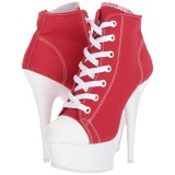 Rojo Neon 15 cm DELIGHT-600SK-02 Zapatos de lona con tacn