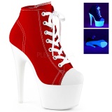 Rojo Neon 18 cm ADORE-700SK-02 Zapatos de lona con tacn