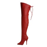 Rojo Piel 13 cm LEGEND-8899 over knee botas altas con tacn