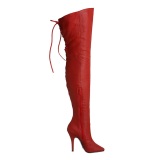 Rojo Piel 13 cm LEGEND-8899 over knee botas altas con tacn