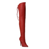 Rojo Piel 13 cm LEGEND-8899 over knee botas altas con tacn