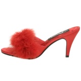 Rojo Plumas 8 cm AMOUR-03 Zuecos de mujer para Hombres