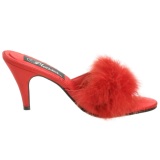 Rojo Plumas 8 cm AMOUR-03 Zuecos de mujer para Hombres