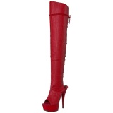 Rojo Polipiel 15 cm DELIGHT-3019 Botas Altas Plataforma