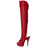 Rojo Polipiel 15 cm DELIGHT-3019 Botas Altas Plataforma