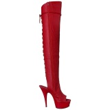 Rojo Polipiel 15 cm DELIGHT-3019 Botas Altas Plataforma