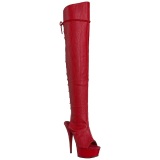 Rojo Polipiel 15 cm DELIGHT-3019 Botas Altas Plataforma