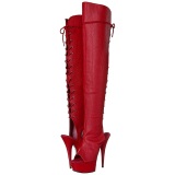 Rojo Polipiel 15 cm DELIGHT-3019 Botas Altas Plataforma