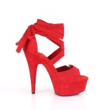 Rojo Polipiel 15 cm DELIGHT-679 tacn alto con cordones de tobillo