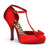 Rojo Satinado 12 cm retro vintage CUTIEPIE-12 zapatos de saln tacn bajo