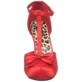 Rojo Satinado 12 cm retro vintage CUTIEPIE-12 zapatos de saln tacn bajo