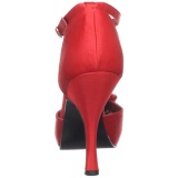 Rojo Satinado 12 cm retro vintage CUTIEPIE-12 zapatos de saln tacn bajo