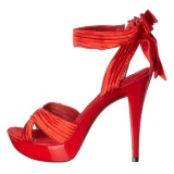 Rojo Satinado 13 cm COCKTAIL-568 Zapatos de Tacn Alto