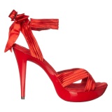 Rojo Satinado 13 cm COCKTAIL-568 Zapatos de Tacn Alto