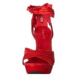 Rojo Satinado 13 cm COCKTAIL-568 Zapatos de Tacn Alto