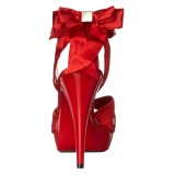 Rojo Satinado 13 cm COCKTAIL-568 Zapatos de Tacn Alto