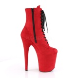 Rojo Terciopelo 20 cm FLAMINGO-1020FS botines de pole dance