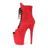 Rojo Terciopelo 20 cm FLAMINGO-1021FS botines de pole dance