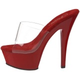 Rojo Transparente 15,5 cm KISS-201 Plataforma Mules Altos