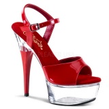 Rojo Transparente 15 cm CAPTIVA-609 Plataforma Tacones de Aguja