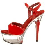 Rojo Transparente 15 cm CAPTIVA-609 Plataforma Tacones de Aguja