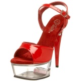 Rojo Transparente 15 cm CAPTIVA-609 Plataforma Tacones de Aguja