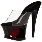 Rojo Transparente 18 cm Pleaser MOON-701HRS Plataforma Mules Altos